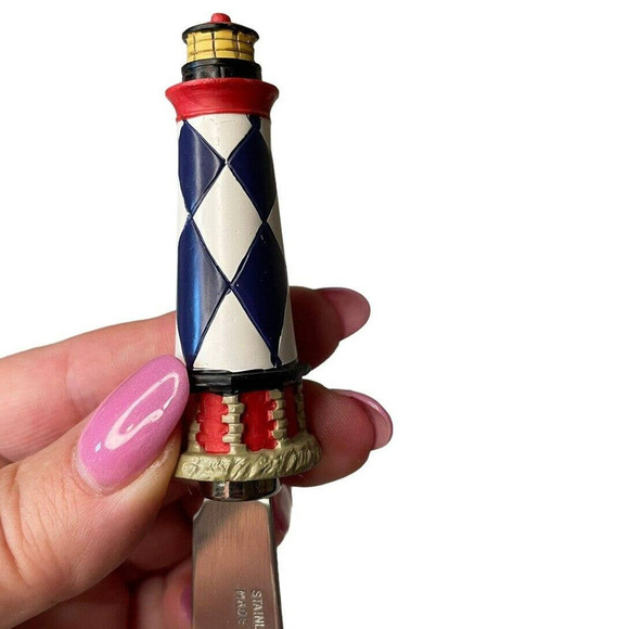 Lighthouse Cheese Butter Spreader Knives Lot of 4 Stainless steel NEW Cape Cod - Picture 5 of 9